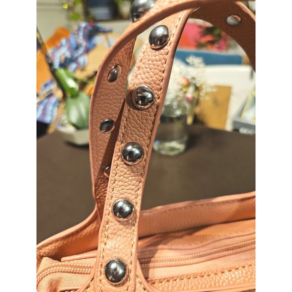 VGC rare, dusky pink studded handbag, fantastic condition inside & out, w. strap - Picture 6 of 16